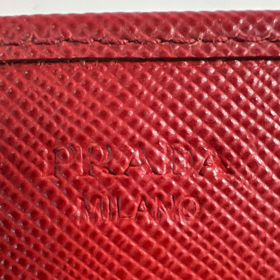 Prada Saffiano Metal Oro Chain Wallet Peonia W23521