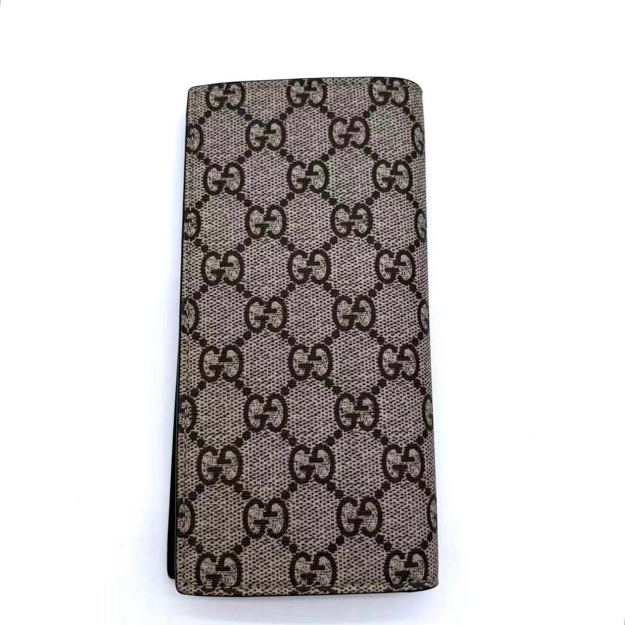 Beige GG Supreme Canvas Tiger Print Long Bifold Wallet