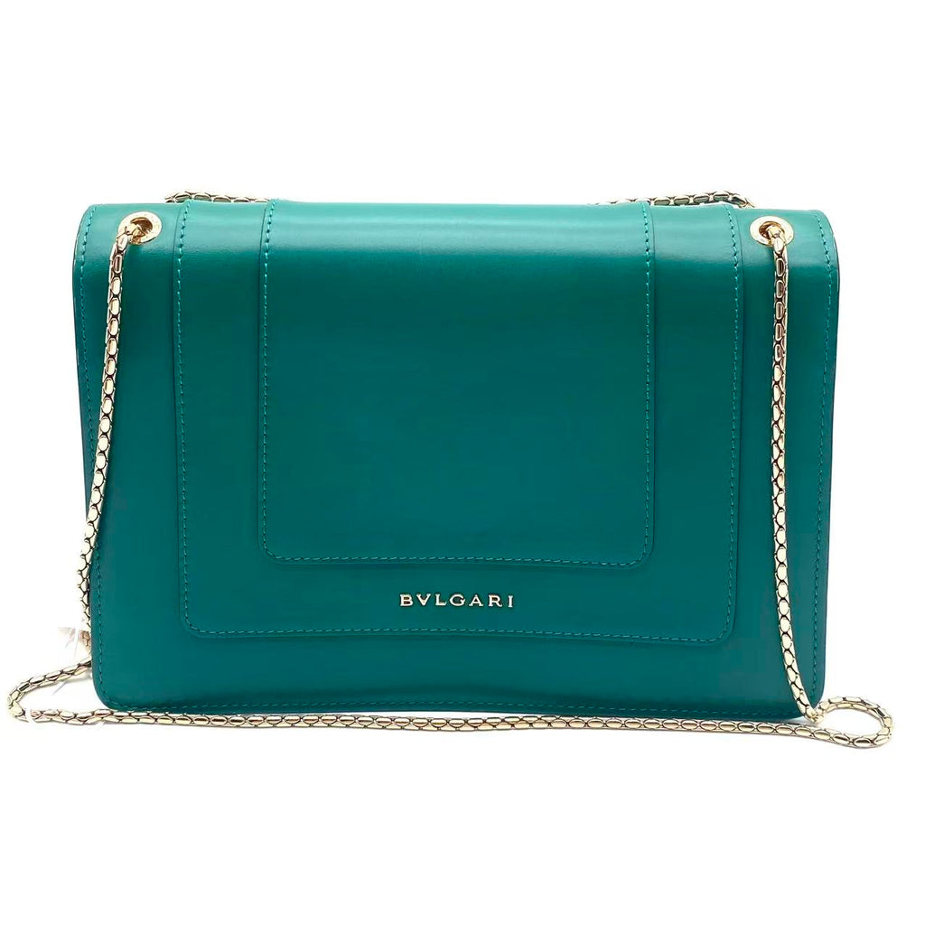 Calfskin Serpenti Forever Shoulder Bag Emerald Green