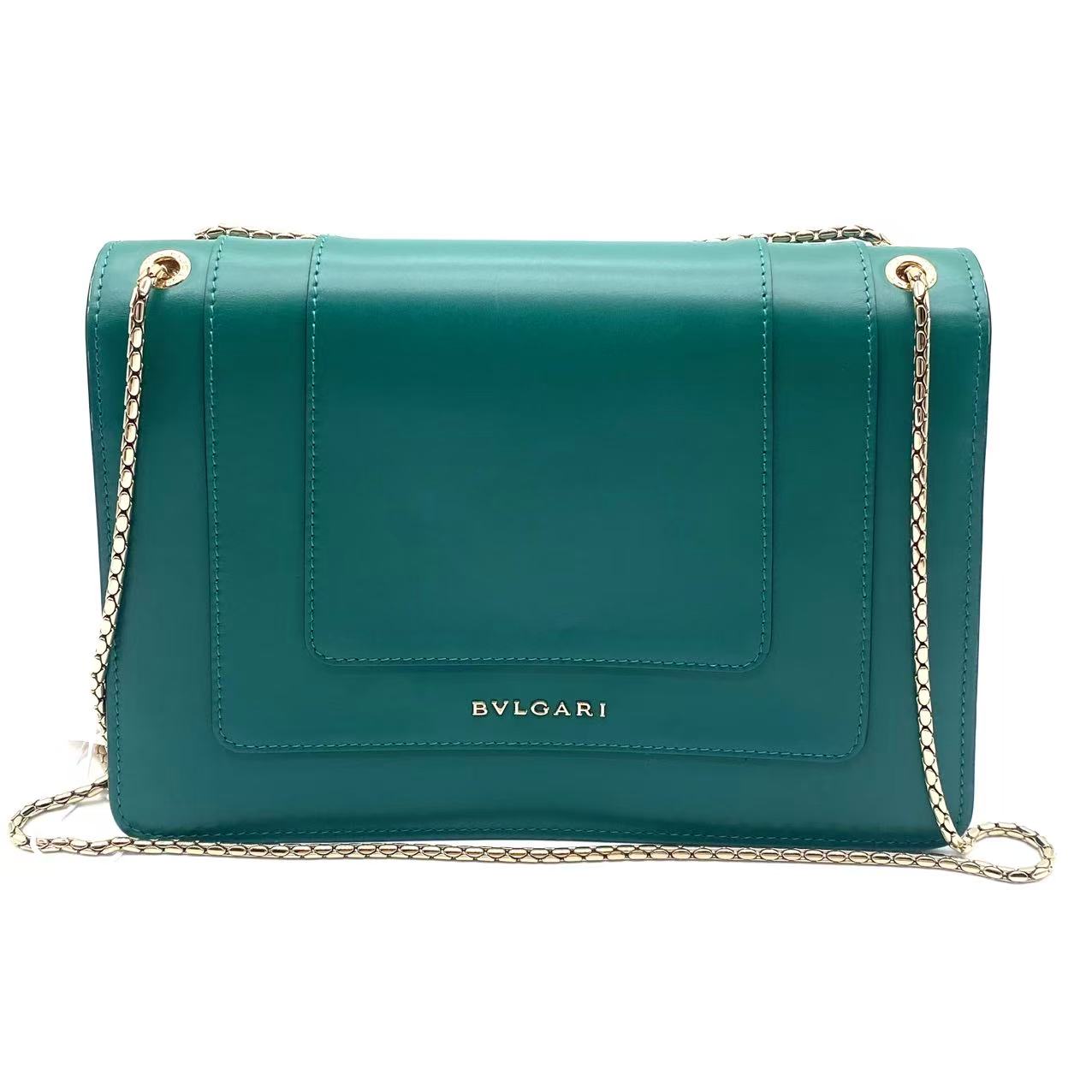 Calfskin Serpenti Forever Shoulder Bag Emerald Green