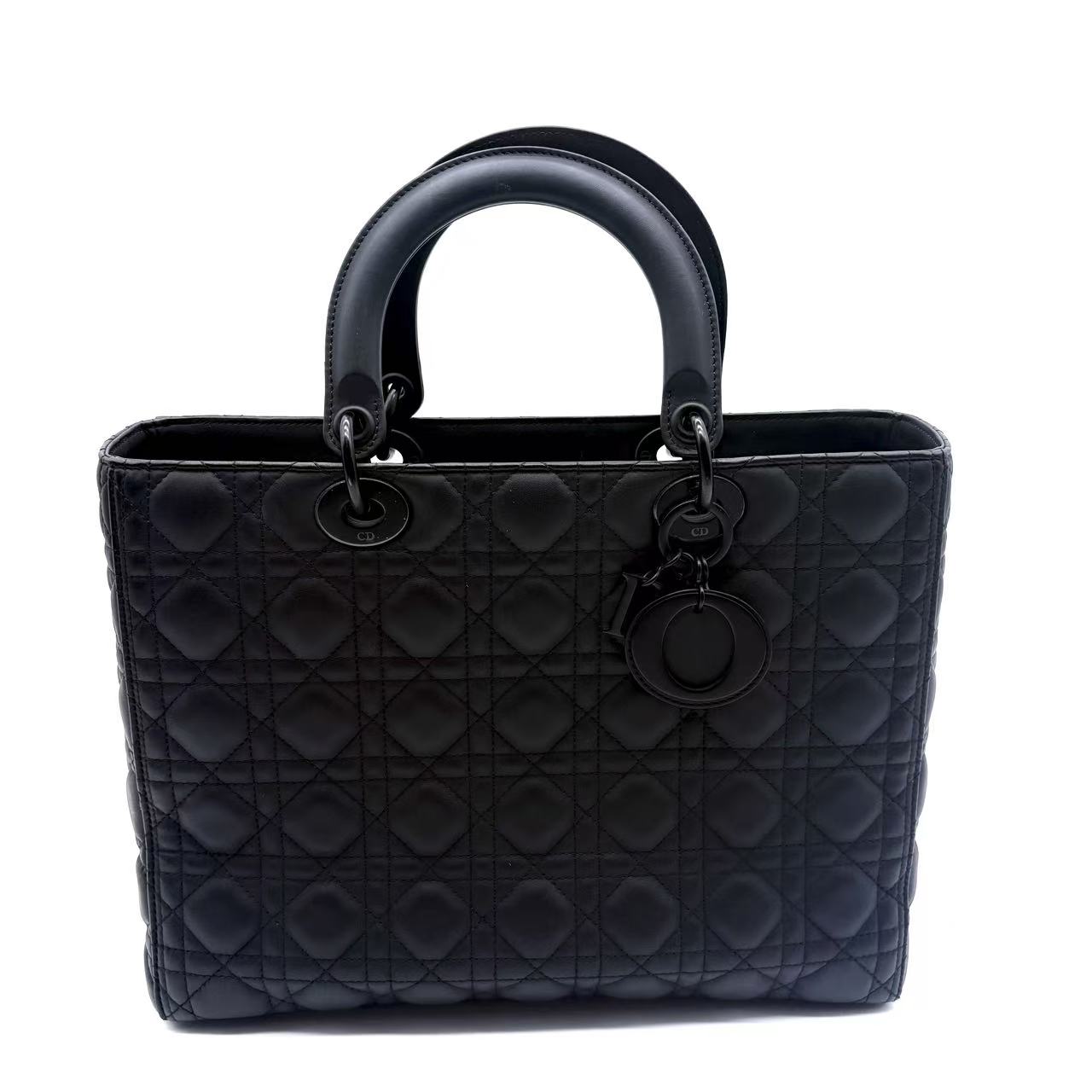 Ultra Matte Lady Dior Bag Cannage Quilt Calfskin Large