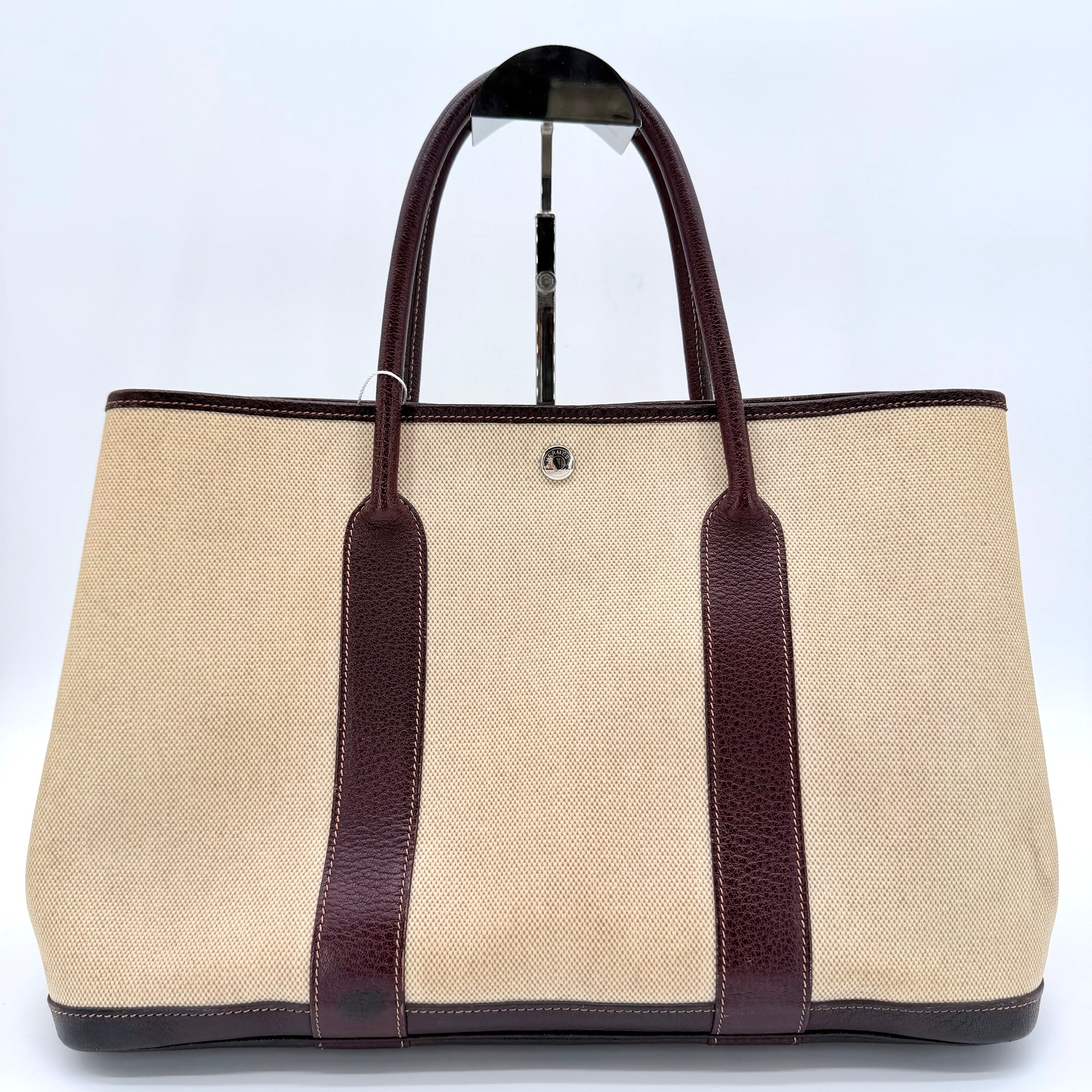 Buffle Skipper Toile Garden Party 36 MM Tote Marron Fonce