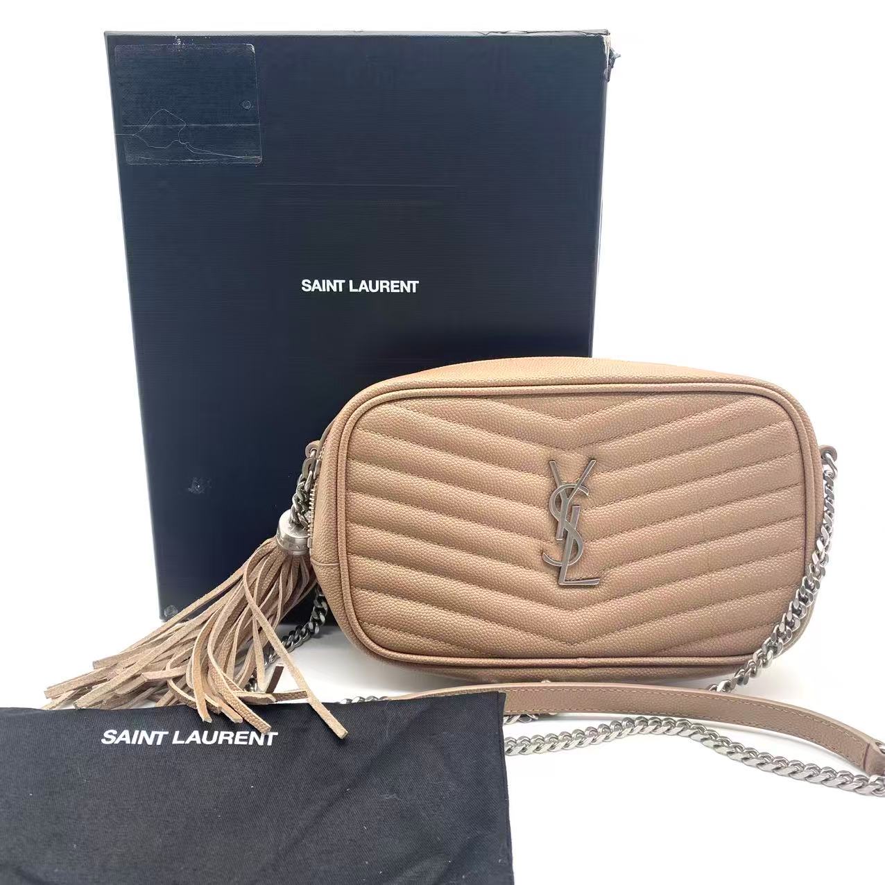 Grain De Poudre Matelasse Monogram Mini Lou Camera Bag Gold Sand
