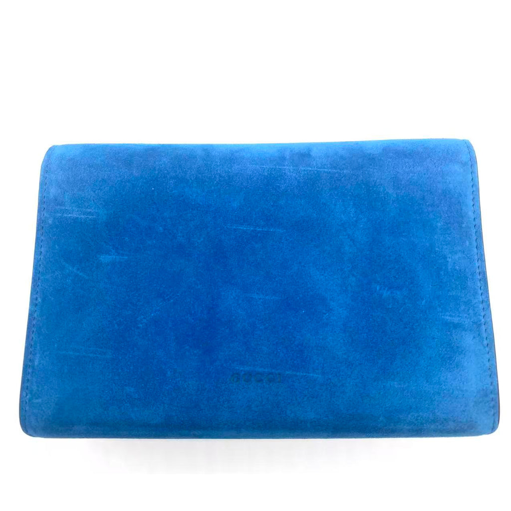 Blue Suede Dionysus Mini Wallet on Chain