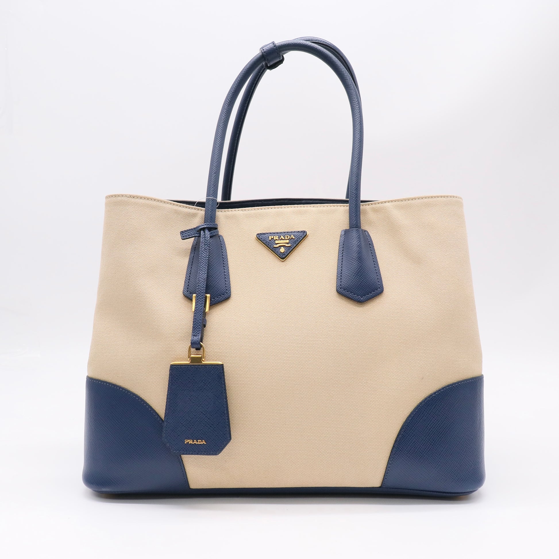 Prada Large Canapa and Saffiano Double satchel Twins LDJ5220