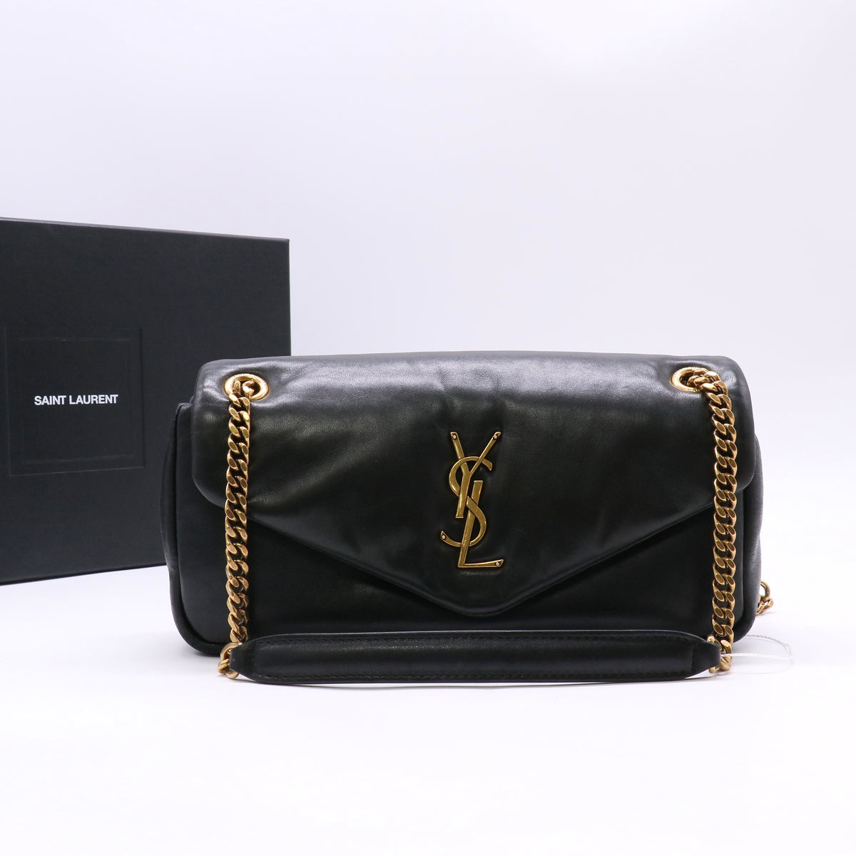 Saint Laurent Small Calypso Chain Bag in Plunged Lambskin Twins LDZ1340