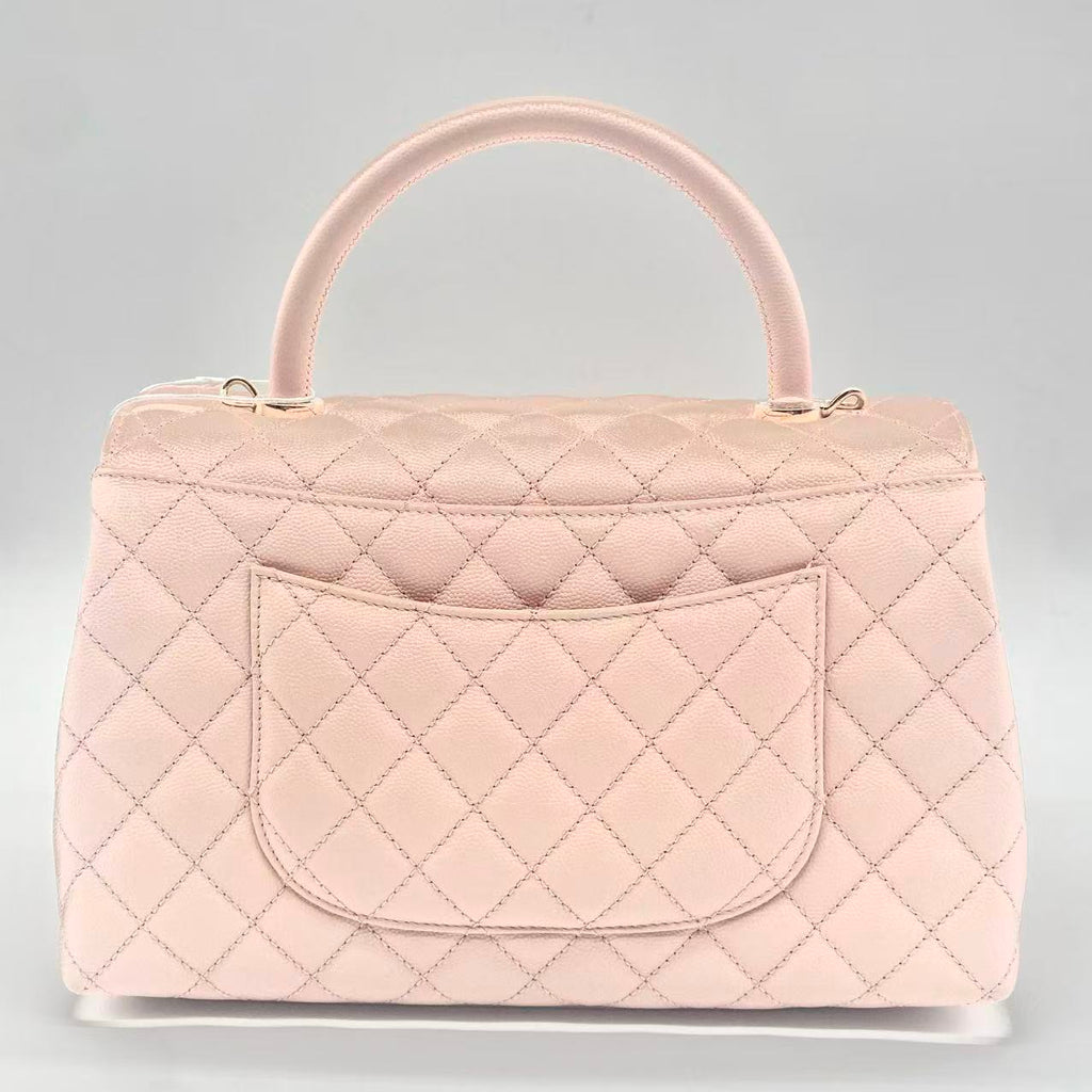 Coco Top Handle Bag Quilted Caviar Medium