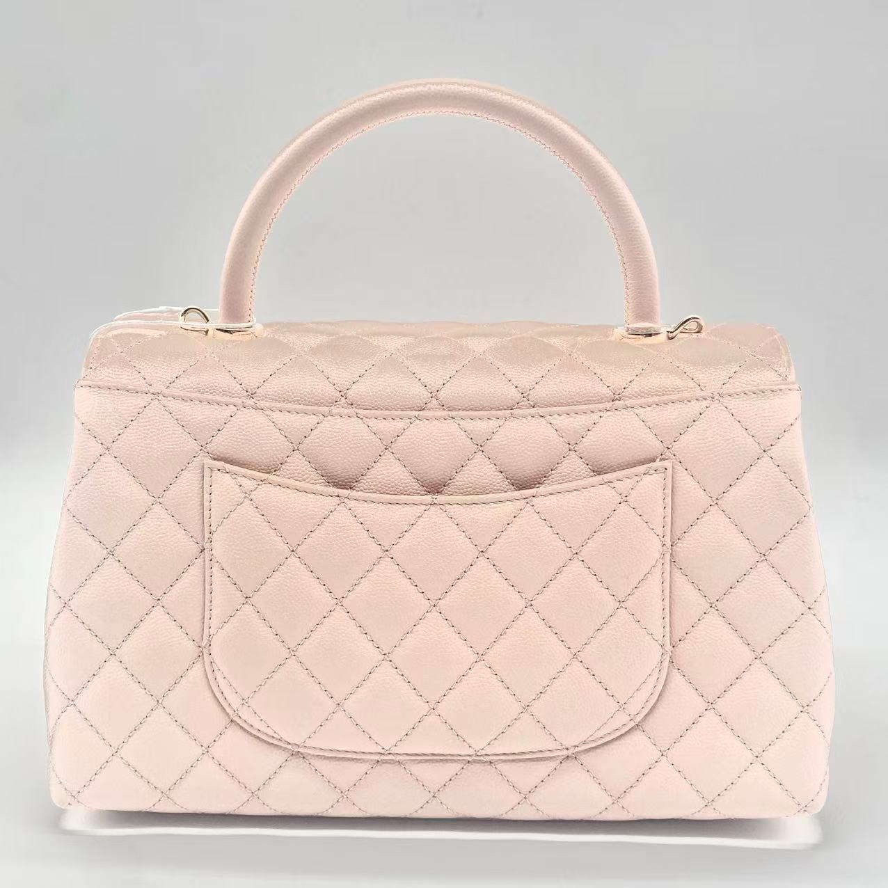 Coco Top Handle Bag Quilted Caviar Medium