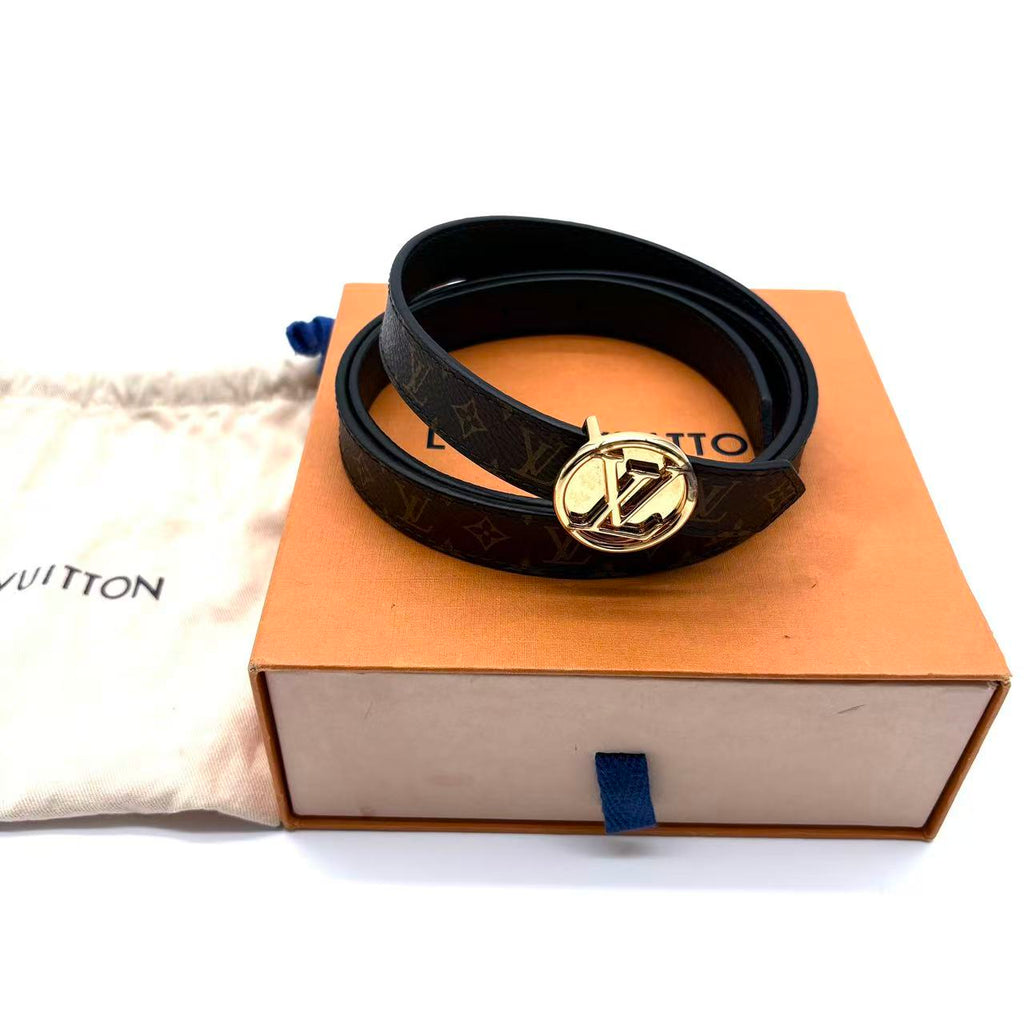 Monogram 20mm LV Circle Reversible Belt Black