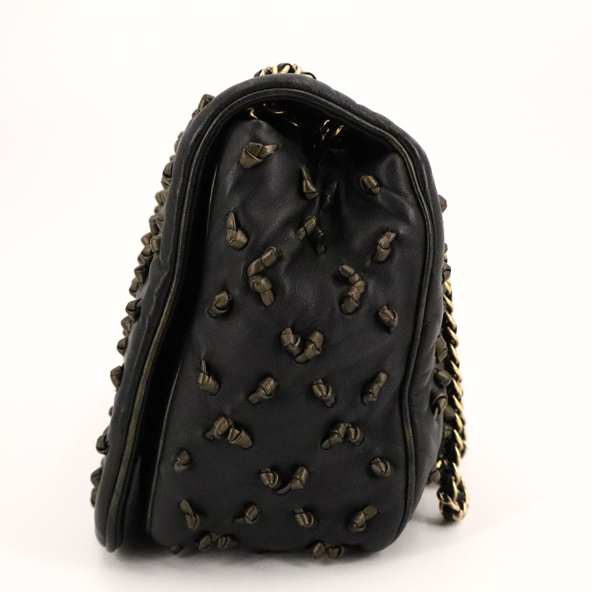 Limited Edition Chic Knot Flap Bag Lambskin Medium Gold Hardware Twins