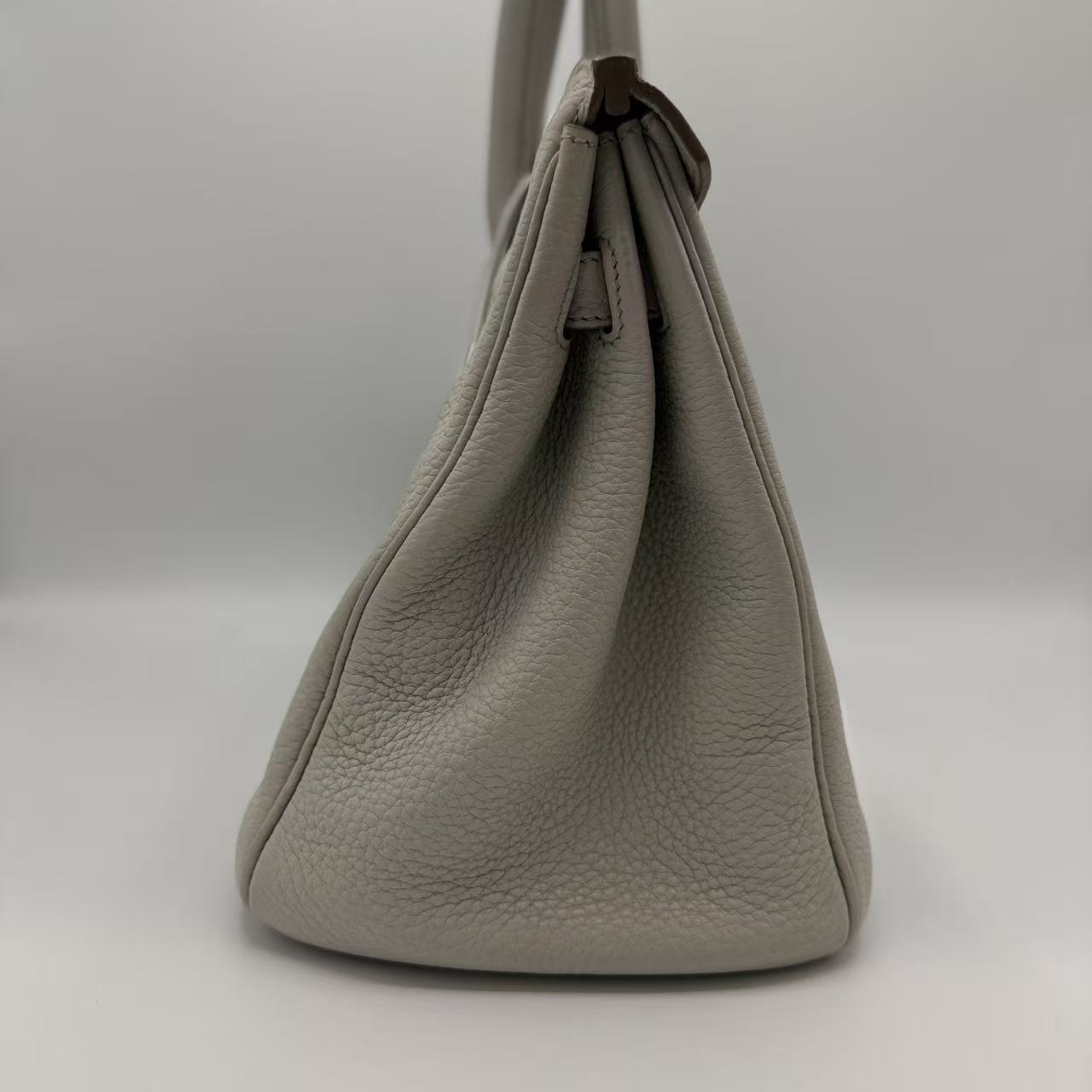 Club Birkin Bag White Clemence and Lizard in Gris Perle with Palladium Hardware 30