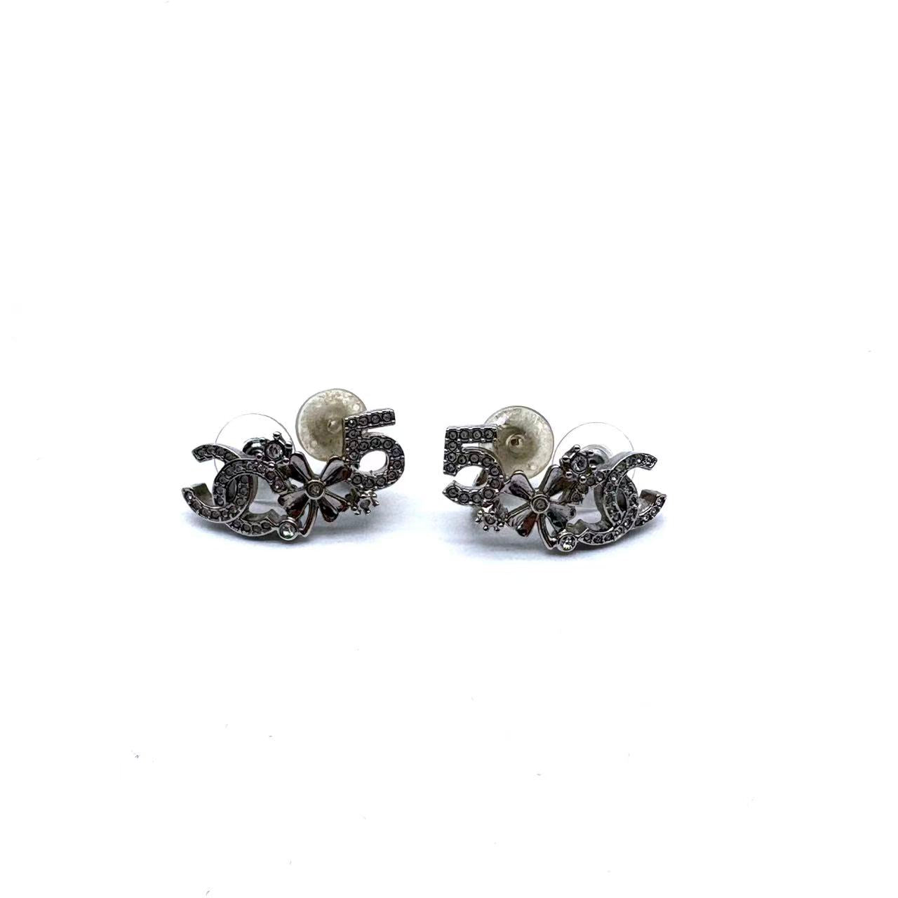 Coco Mark Four Leaf Clover No.5 Earrings Strass Metal