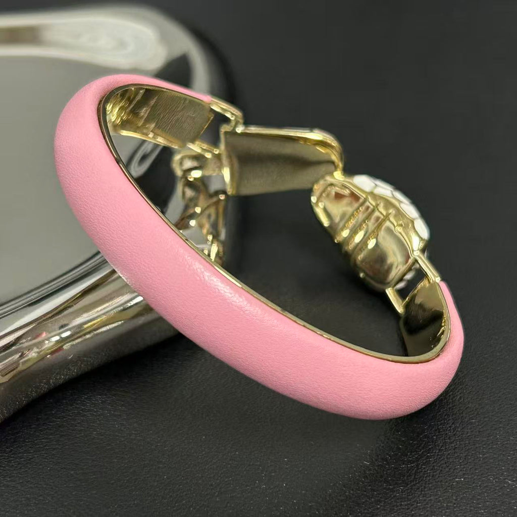 Bvlgari Pink Galuchat Leather Serpenti Forever Bracelet twins LDZ288