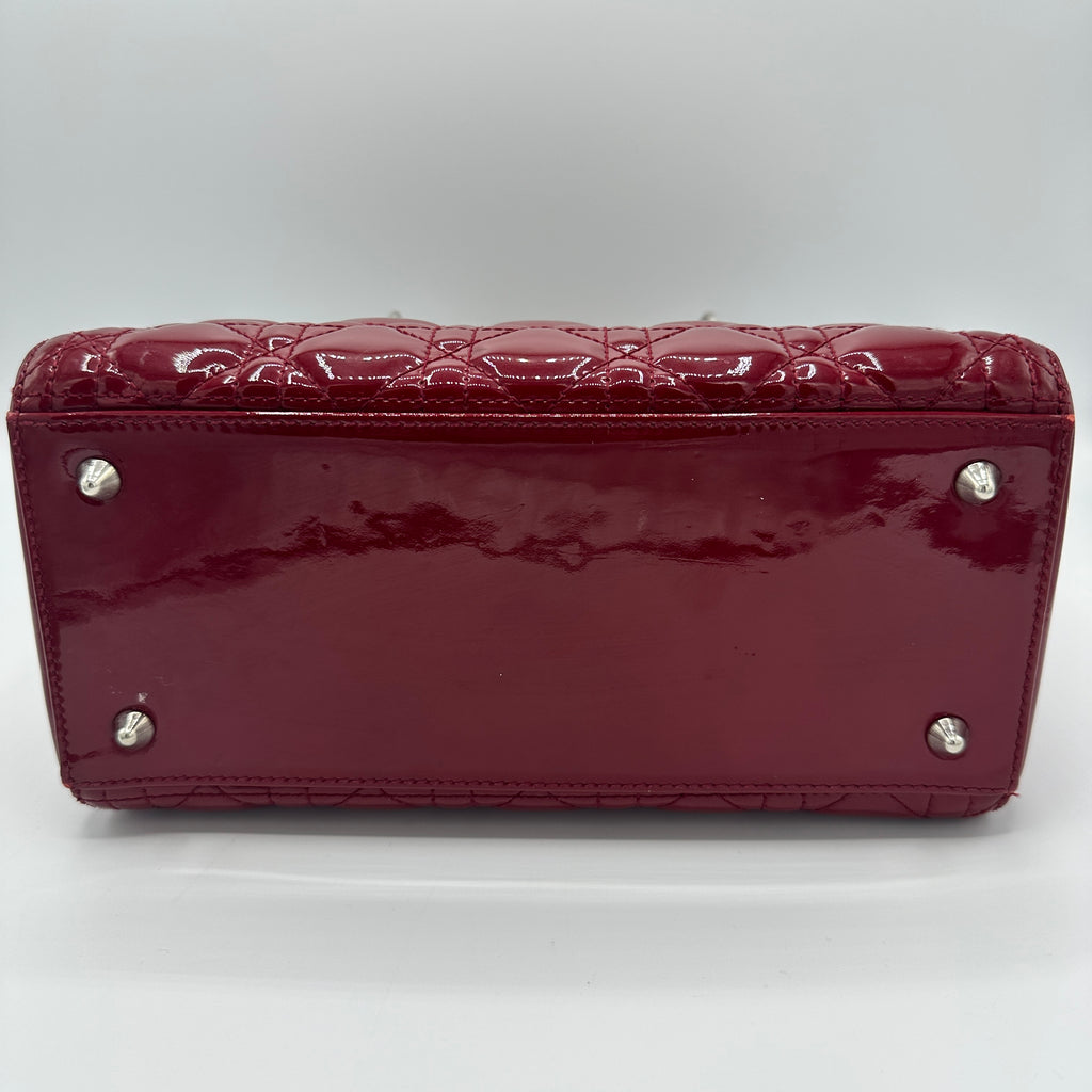 Lady Dior Bag in Burgundy Patent Leather