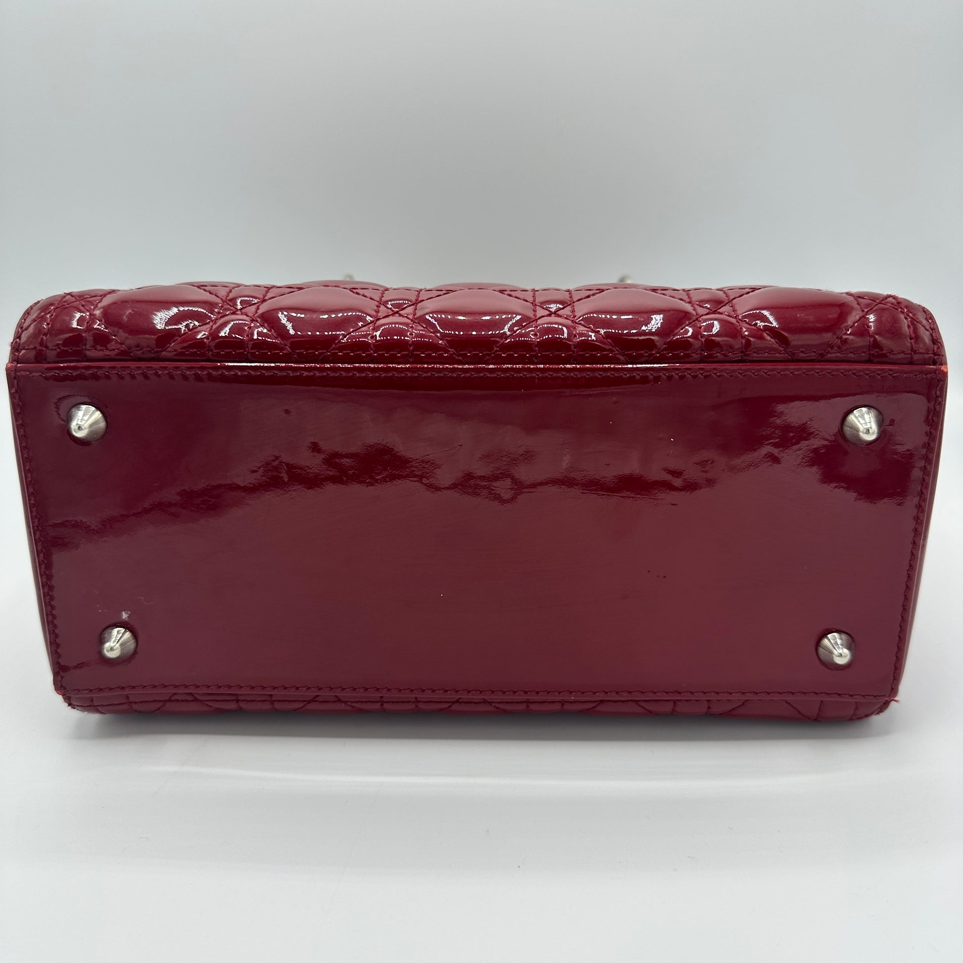 Lady Dior Bag in Burgundy Patent Leather