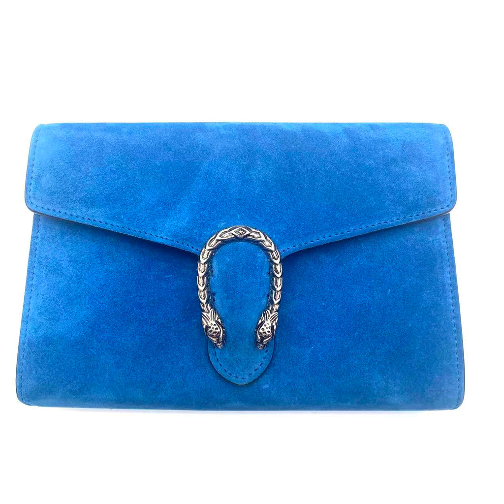 Blue Suede Dionysus Mini Wallet on Chain