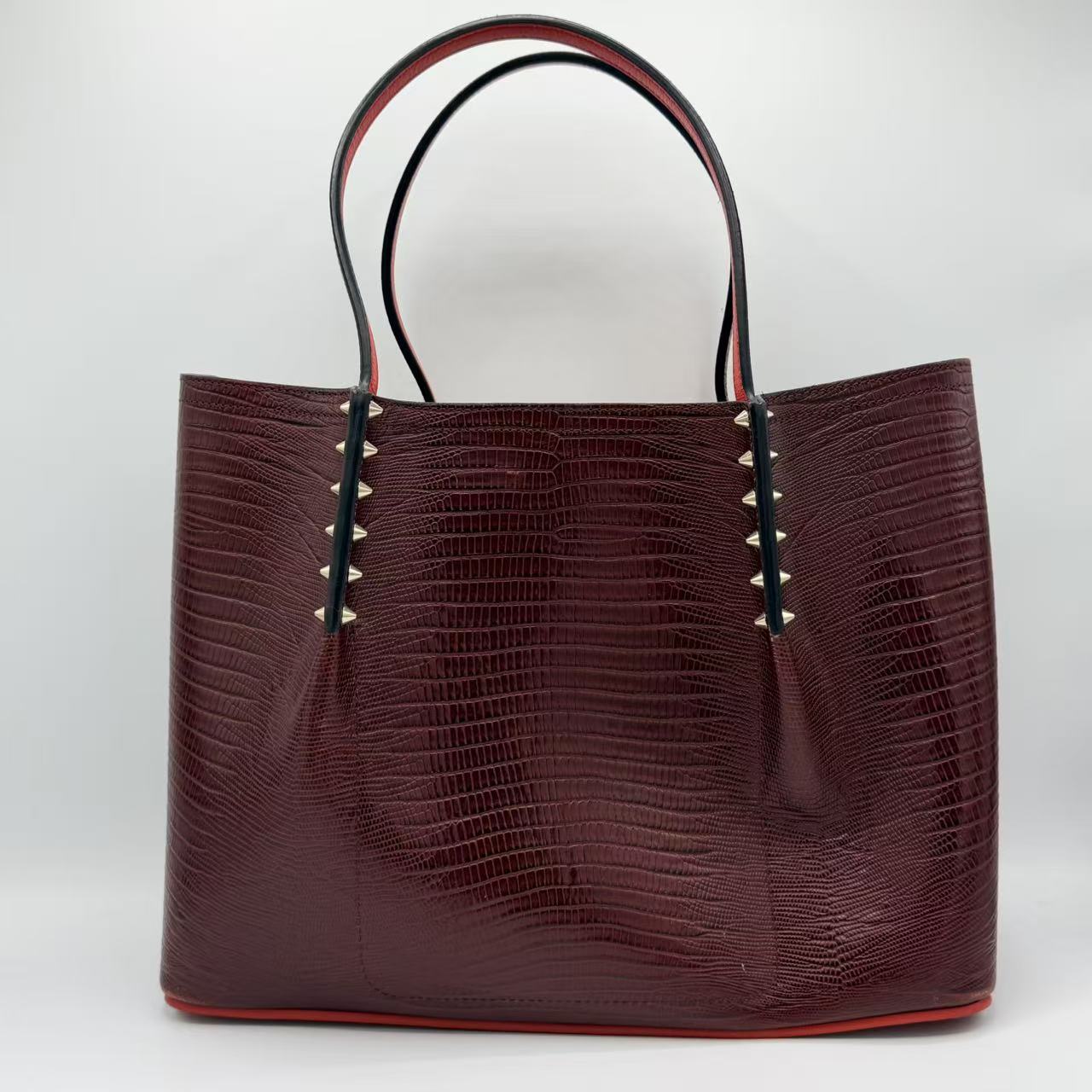 Large Cabarock Croc Embossed Leather Tote Brown