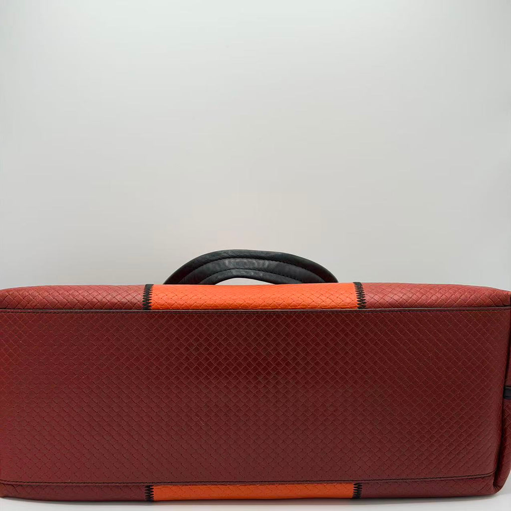 intrecciato-detailed calf leather tote