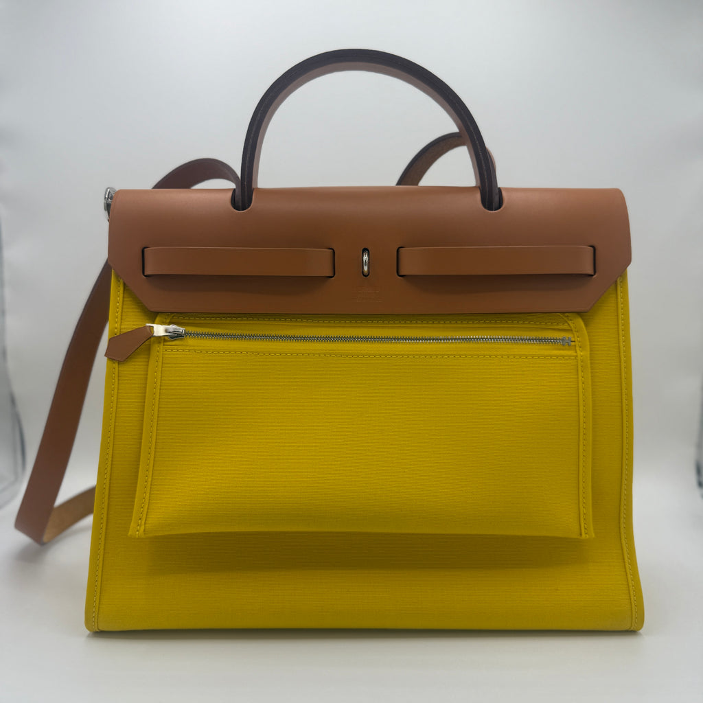 Hermes Herbag Zip Leather and Toile 31