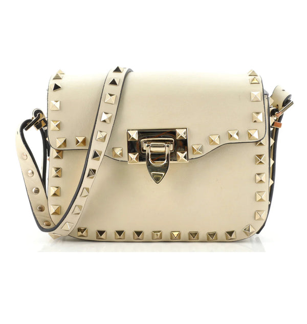 Valentino Garavani Rockstud Flip Lock Flap Bag Leather Mini