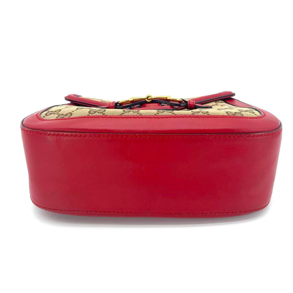 Monogram Ruinart Calfskin Medium Lady Web Shoulder Bag Beige Ebony Hibiscus Red