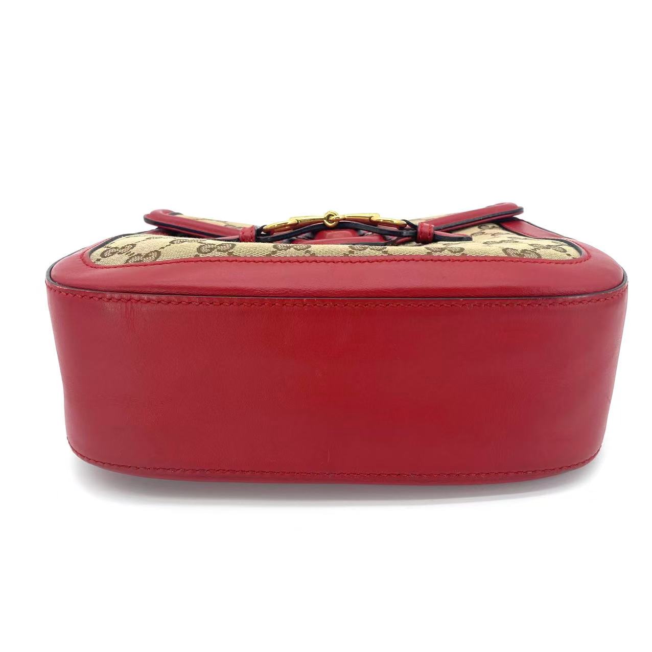 Monogram Ruinart Calfskin Medium Lady Web Shoulder Bag Beige Ebony Hibiscus Red