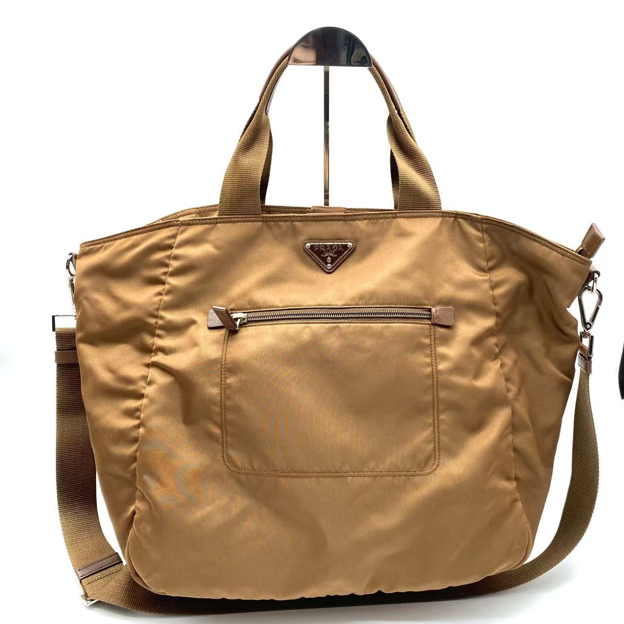 Prada Tessuto Nylon Shopping Tote Corinto