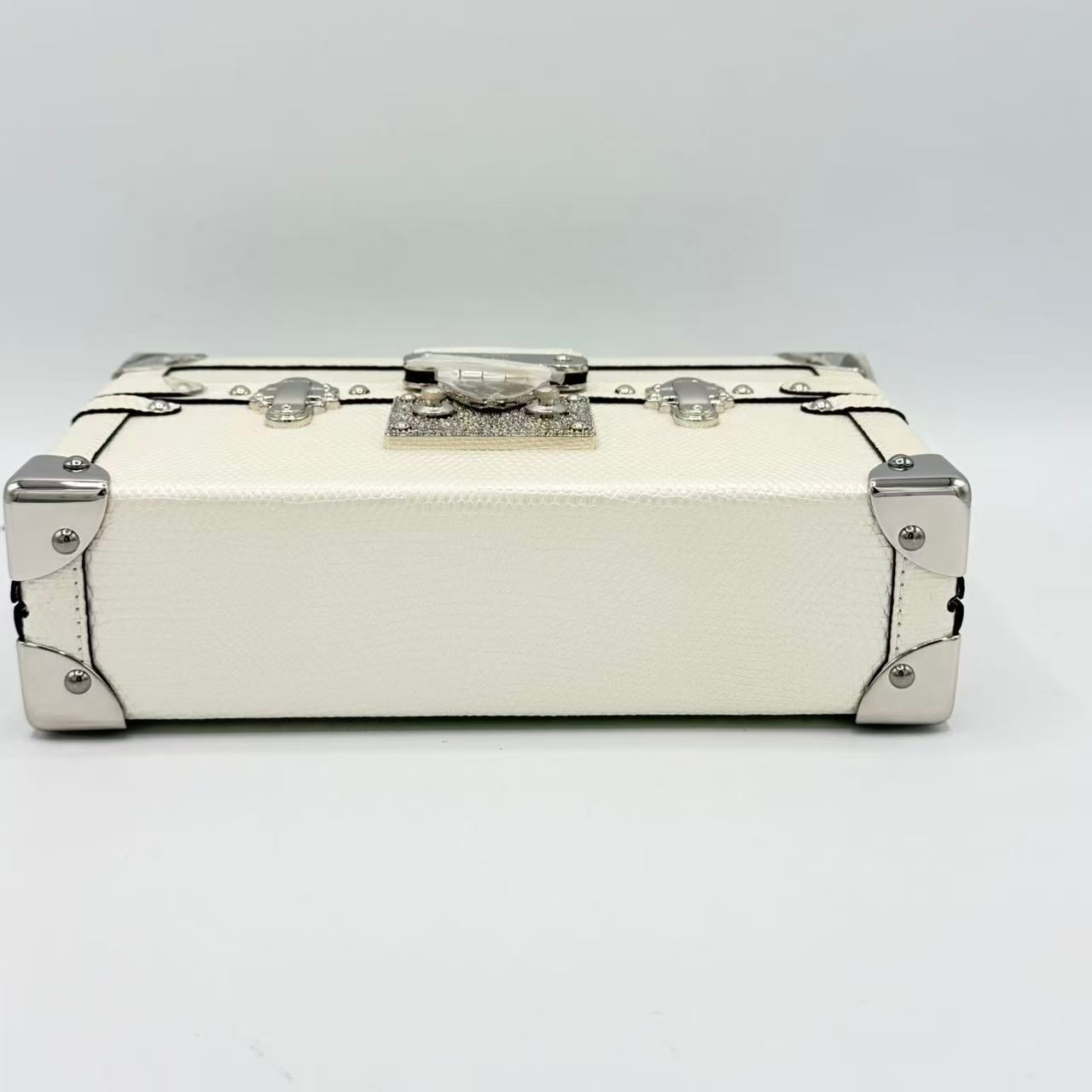 Strass Petite Malle Lizard White