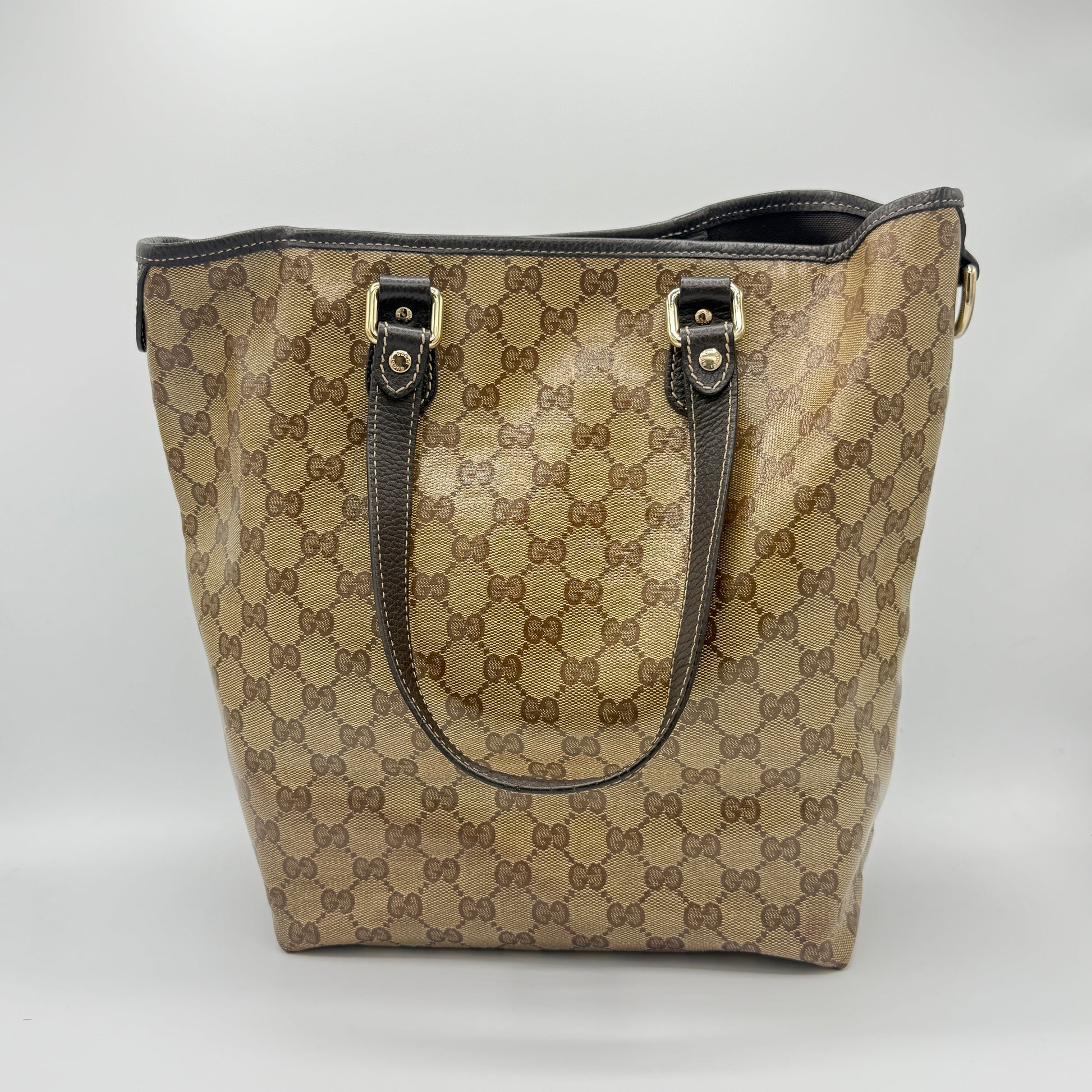 Crystal Monogram Joy Tote Dark Brown