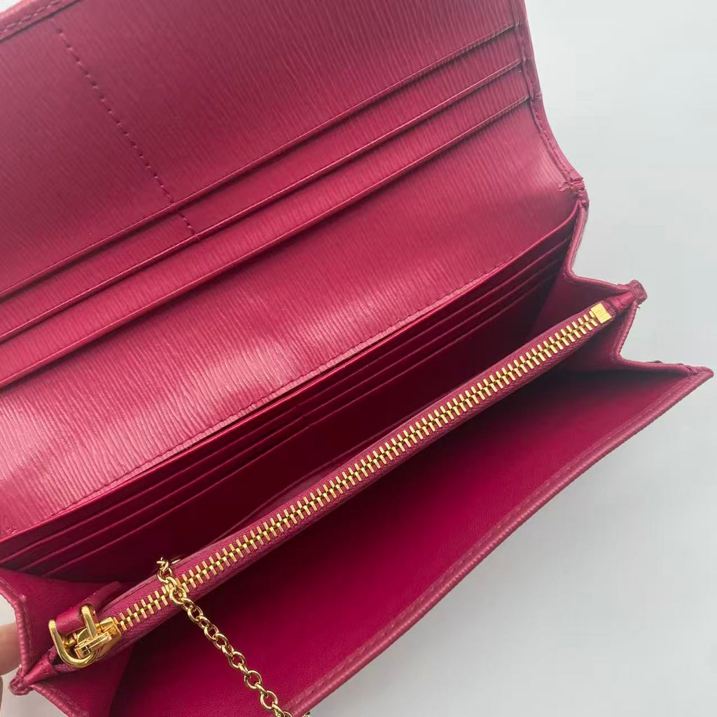 Fold Wallet Saffiano Leather Pink