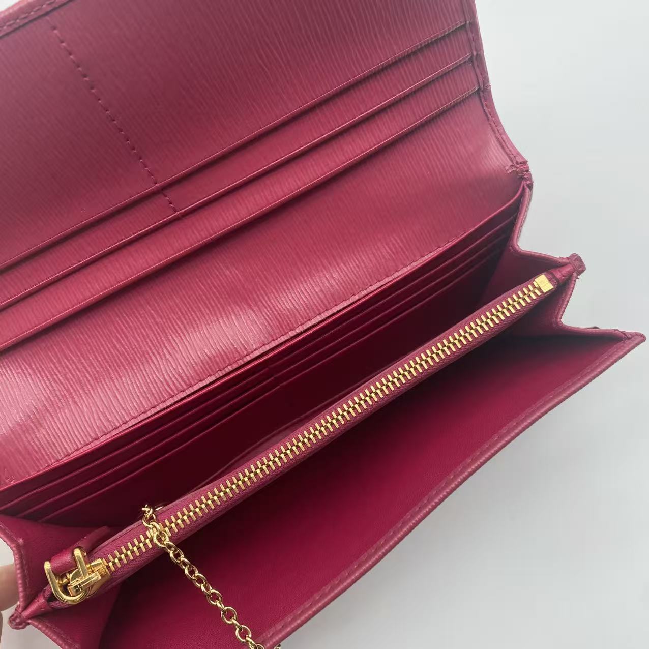 Fold Wallet Saffiano Leather Pink