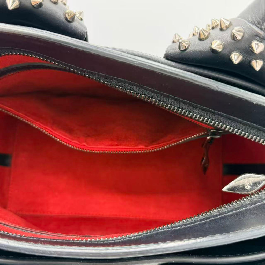 Black Pebbled Leather Eloise Small Satchel Bag