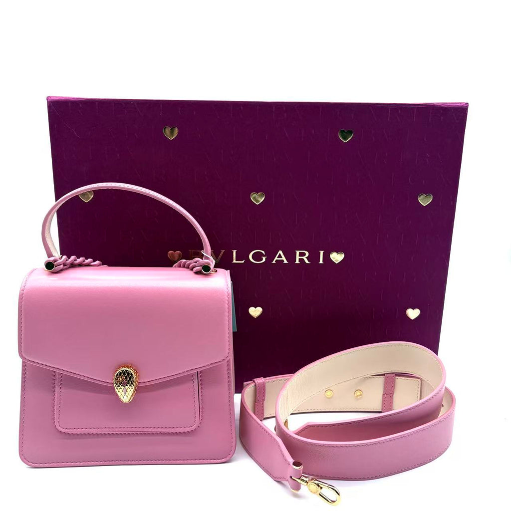 Pink Calfskin Serpenti Forever Top Handle Bag LDM-1611