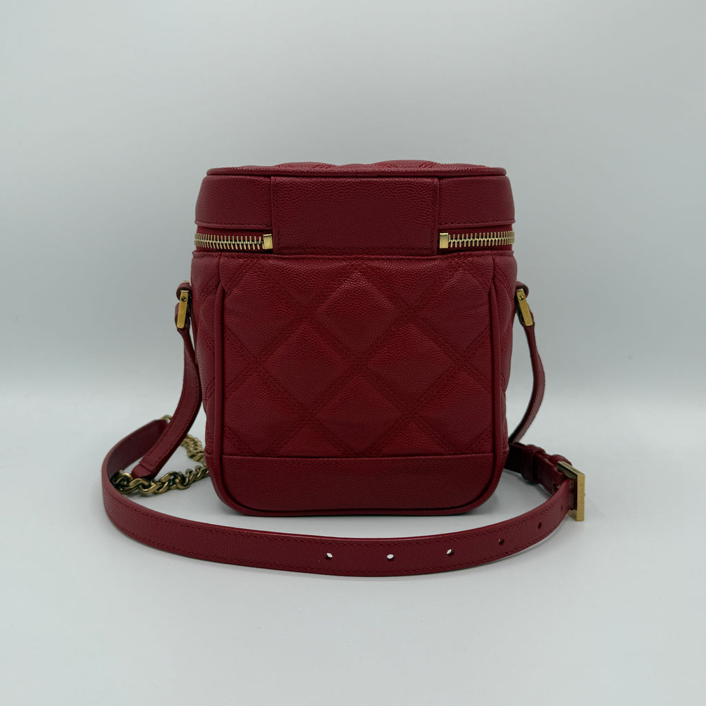 Grain de Poudre Quilted 80's Vanity Bag Red