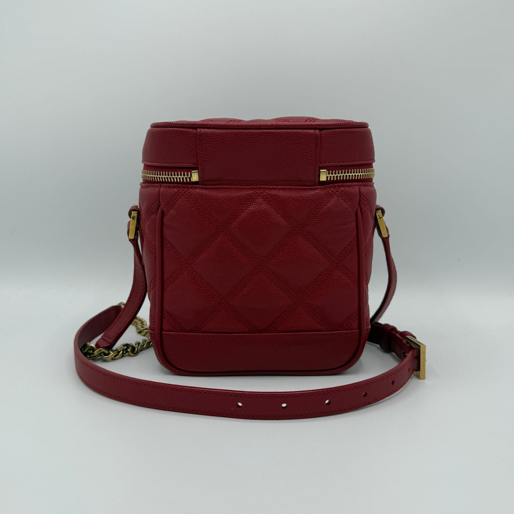 Grain de Poudre Quilted 80's Vanity Bag Red