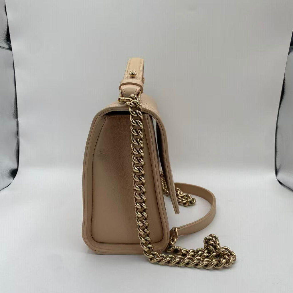 Label Click Flap Bag Quilted Calfskin Medium