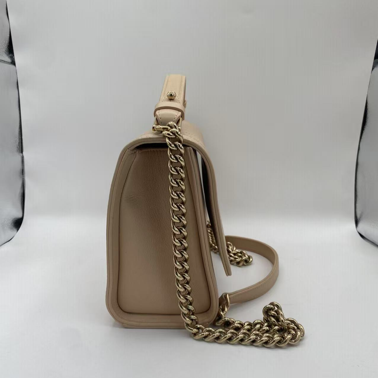 Label Click Flap Bag Quilted Calfskin Medium