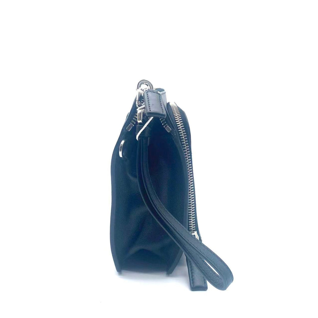 Prada Black Saffiano Leather Studded Travel Pouch