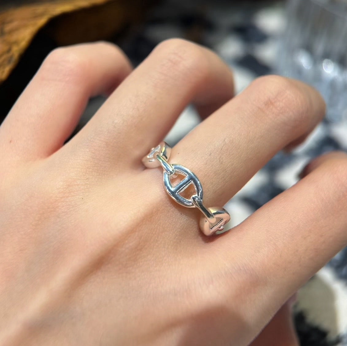 Chaine d'Ancre Enchainee Ring Twins LDJ3336