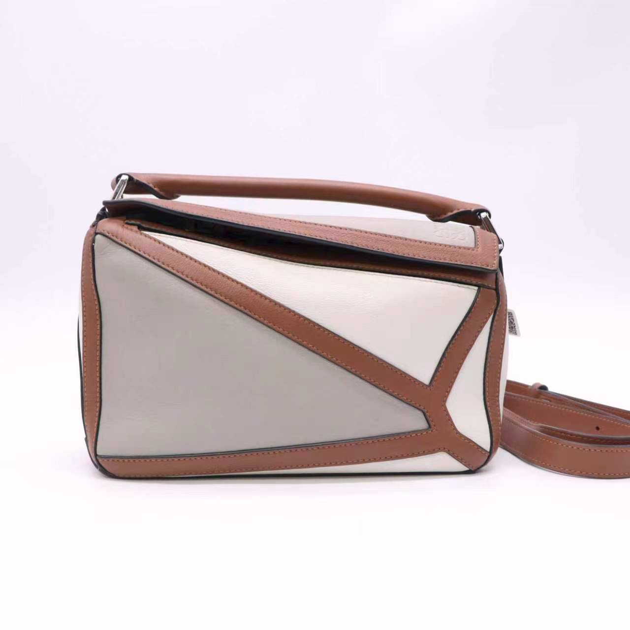 Loewe Calfskin Small Graphic Puzzle Bag Ghost Soft White twins LDZ1132