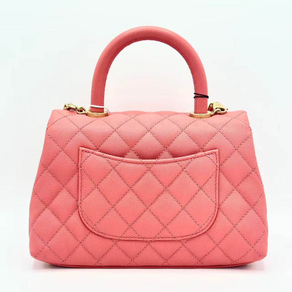 Caviar Quilted Mini Coco Handle Flap Pink