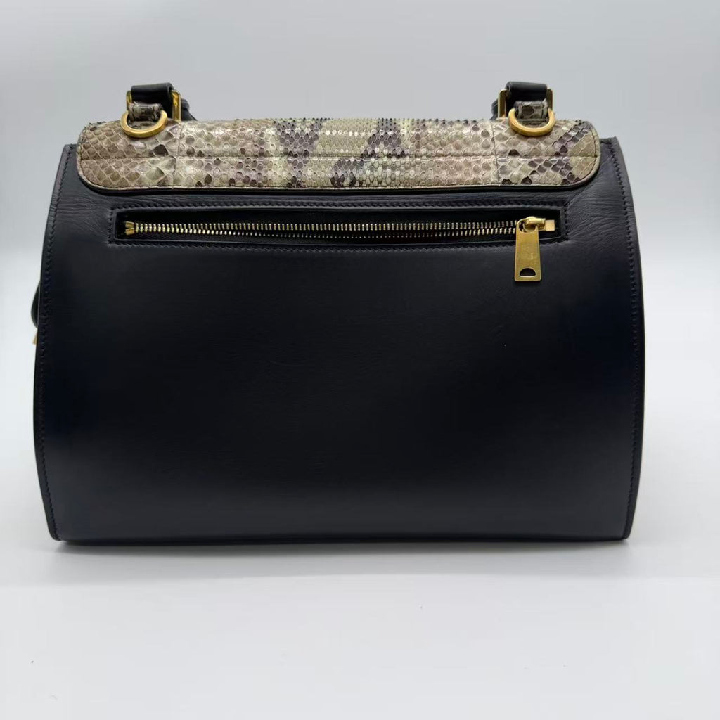 Trapeze Medium Handbag Python Suede Twins