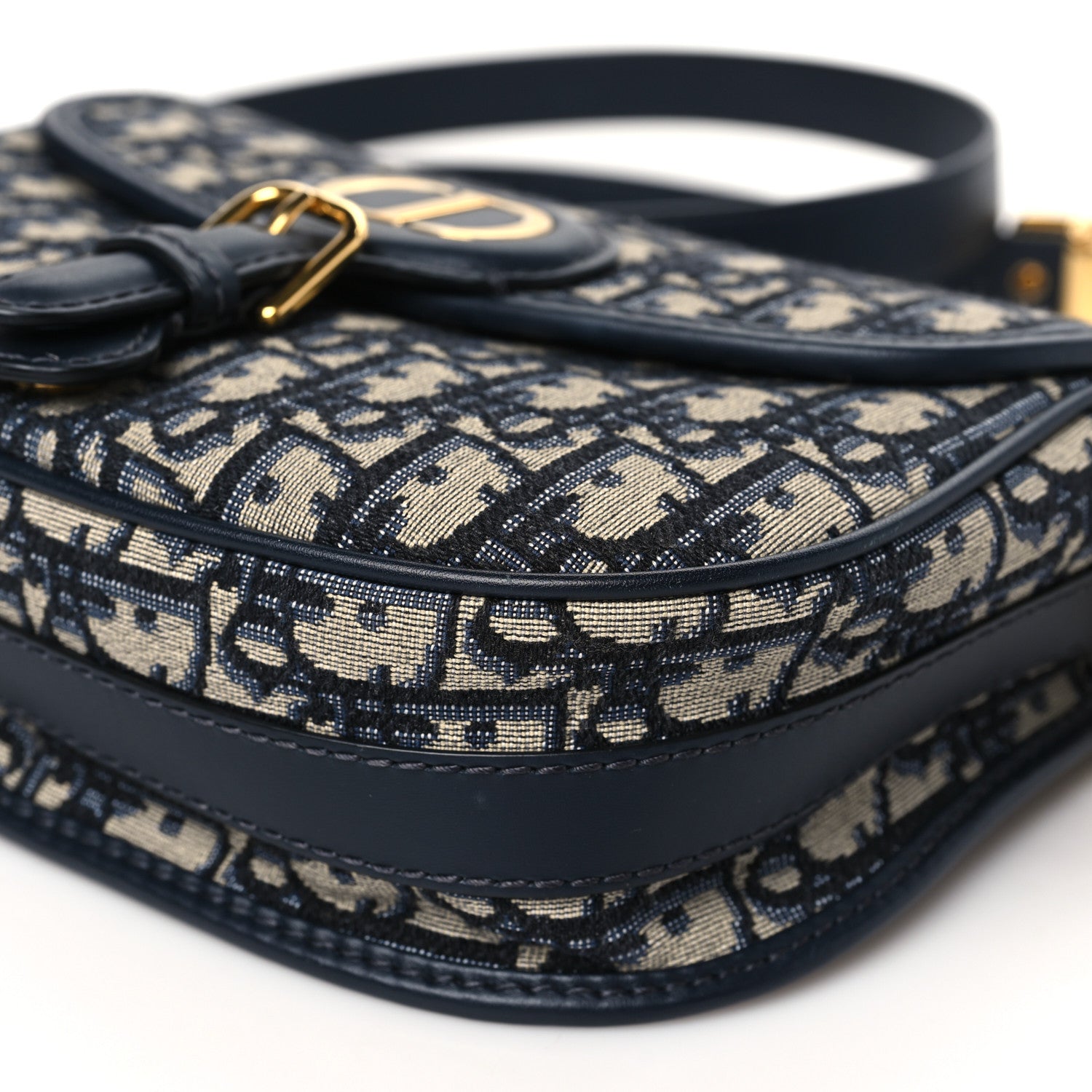 Oblique Medium Bobby Flap Shoulder Bag Blue Twins