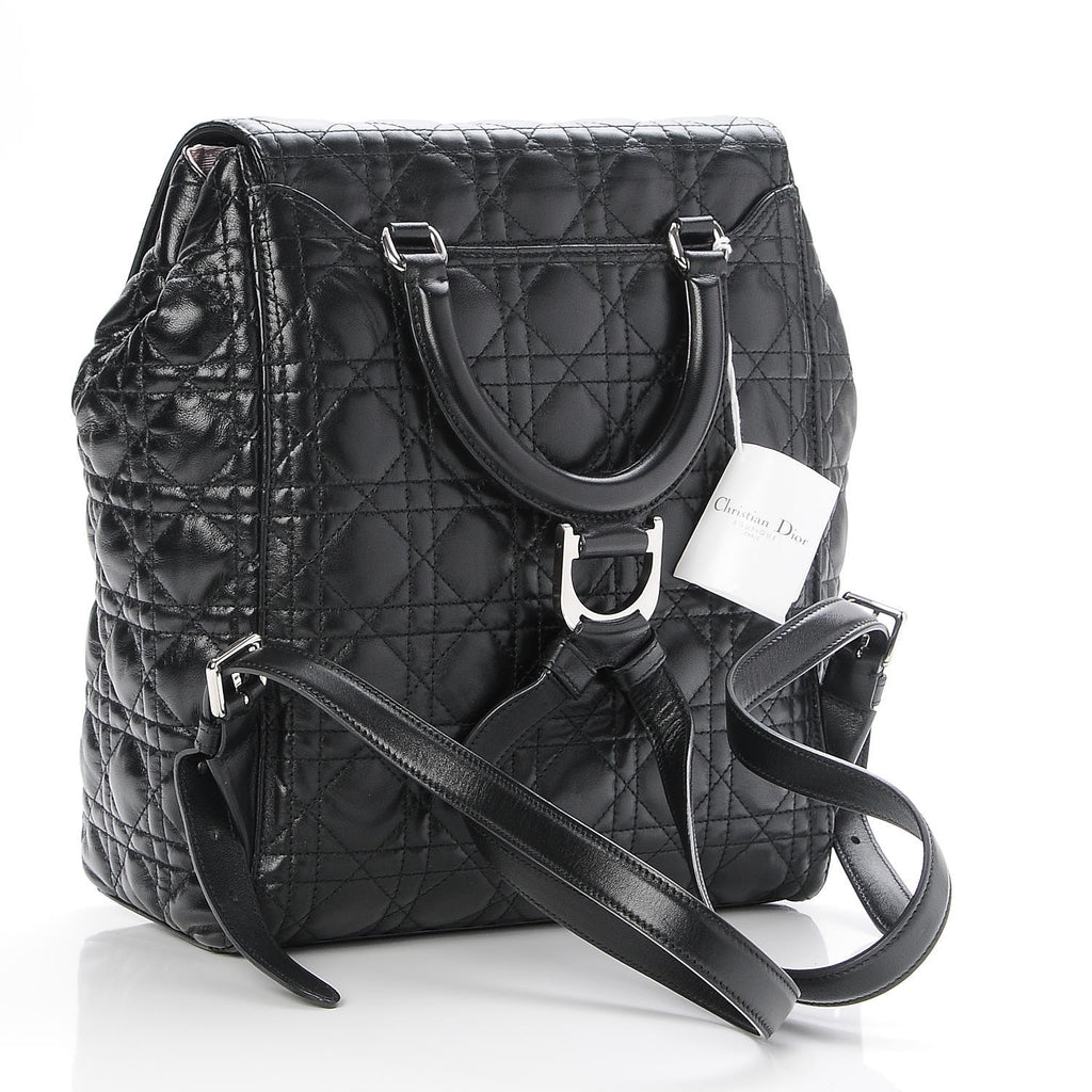 Lambskin Cannage Large Stardust Backpack Black Twins