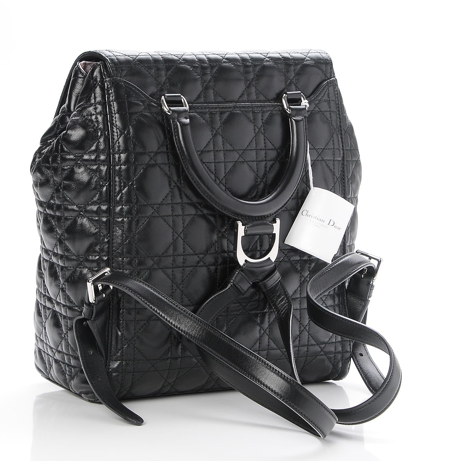 Lambskin Cannage Large Stardust Backpack Black Twins