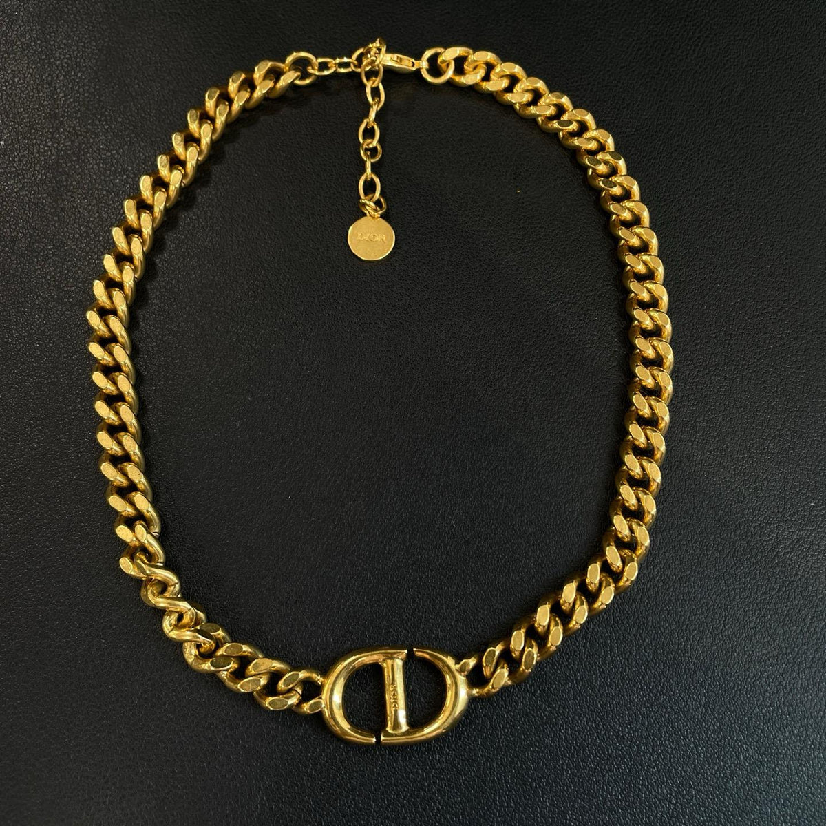 Christian Dior Metal 30 Montaigne Necklace Gold Twins LDZ1520