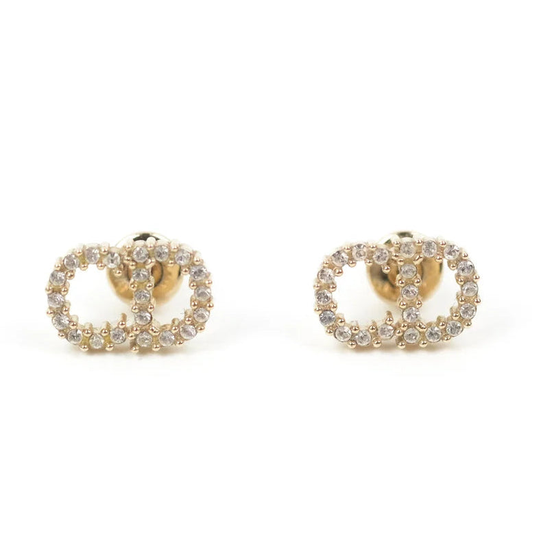 CD Signature Stud Earrings Gold Twins LDZ1521