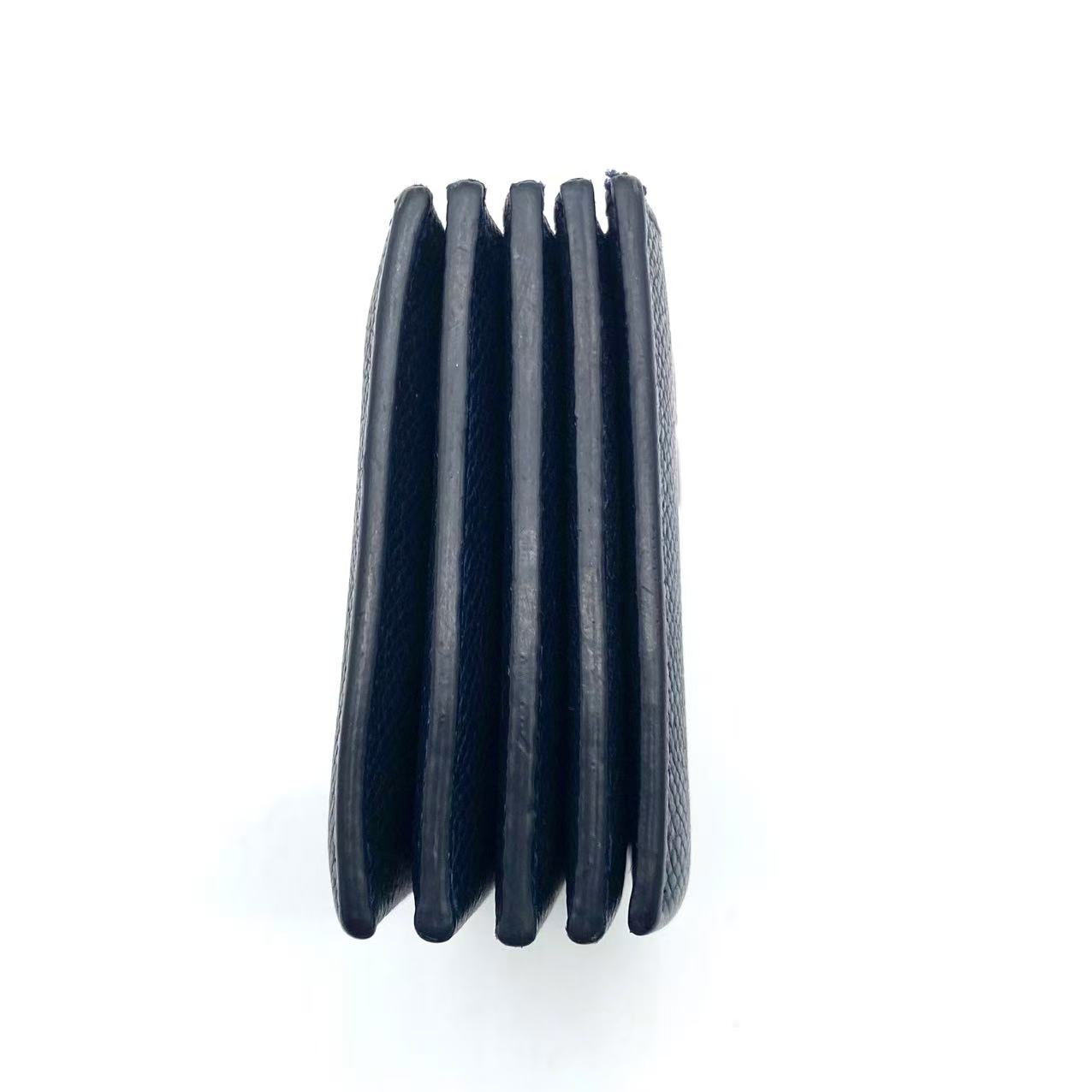 Blue/Burgundy Leather Accordion Card Holder