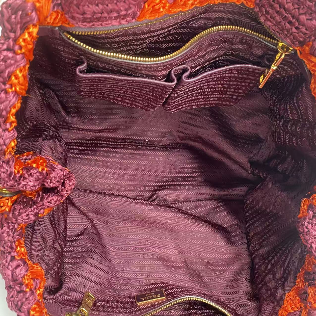 Raffia Big Tote Bag Orange