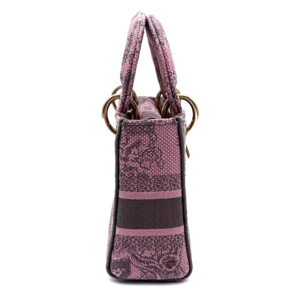 Lady D-Lite Bag Embroidered Canvas Mini
